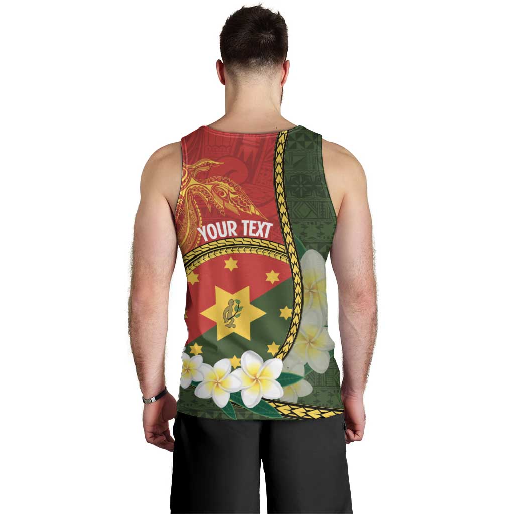 Personalised PNG Isten Hailans Provins Men Tank Top Papua New Guinea Plumeria Melanesian Pattern - Polynesian Pride