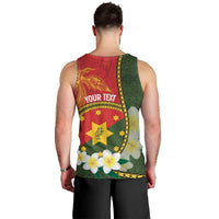 Personalised PNG Isten Hailans Provins Men Tank Top Papua New Guinea Plumeria Melanesian Pattern - Polynesian Pride