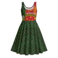 Personalised PNG Isten Hailans Provins Midi Dress Papua New Guinea Plumeria Melanesian Pattern - Polynesian Pride