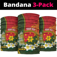 PNG Isten Hailans Provins Neck Gaiter Papua New Guinea Plumeria Melanesian Pattern LT14