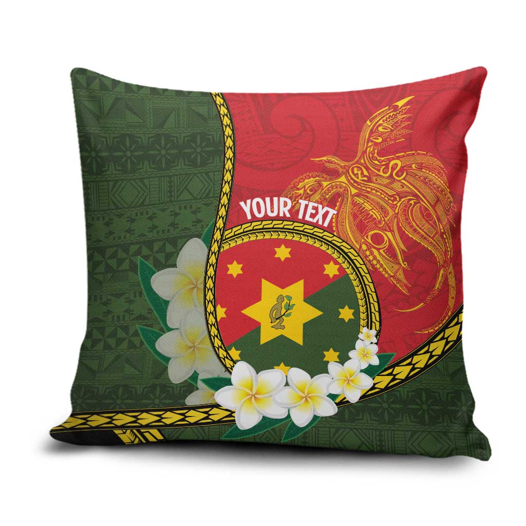 Personalised PNG Isten Hailans Provins Pillow Cover Papua New Guinea Plumeria Melanesian Pattern - Polynesian Pride