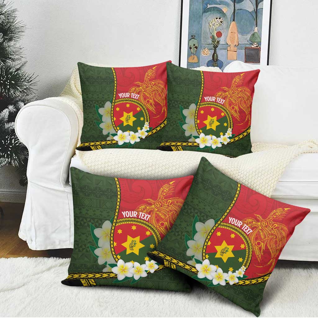 Personalised PNG Isten Hailans Provins Pillow Cover Papua New Guinea Plumeria Melanesian Pattern - Polynesian Pride