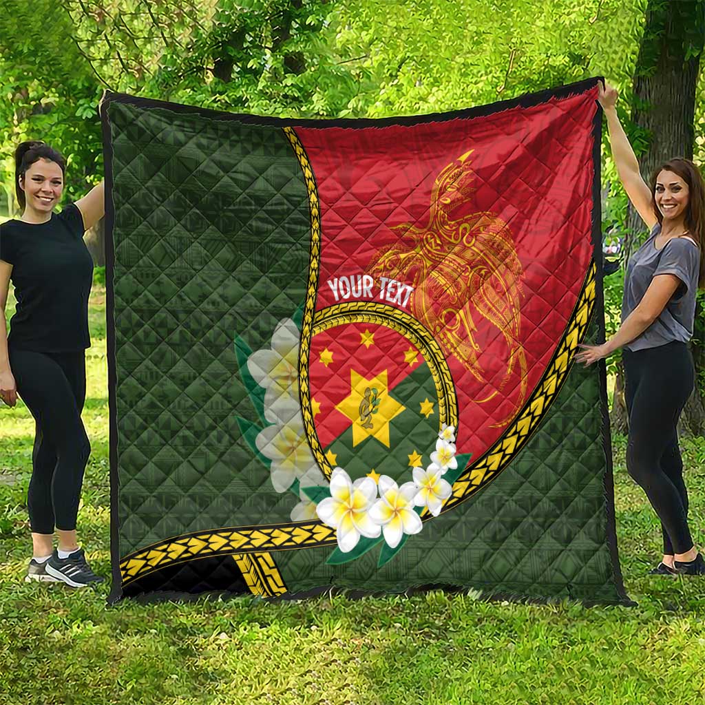 Personalised PNG Isten Hailans Provins Quilt Papua New Guinea Plumeria Melanesian Pattern - Polynesian Pride