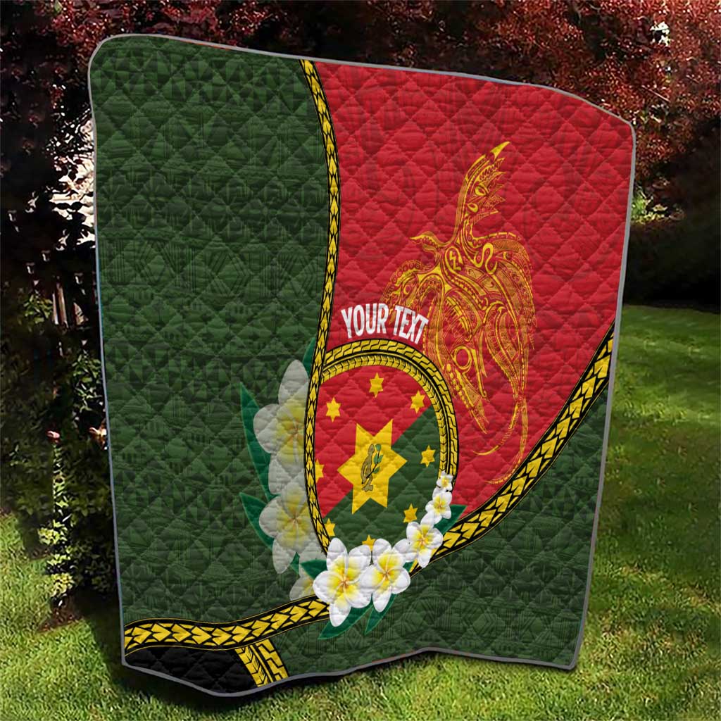 Personalised PNG Isten Hailans Provins Quilt Papua New Guinea Plumeria Melanesian Pattern - Polynesian Pride