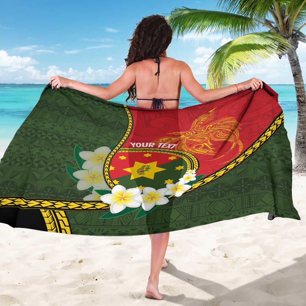 Personalised PNG Isten Hailans Provins Sarong Papua New Guinea Plumeria Melanesian Pattern - Polynesian Pride