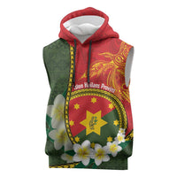 Personalised PNG Isten Hailans Provins Sleeveless Hoodie Papua New Guinea Plumeria Melanesian Pattern - Polynesian Pride