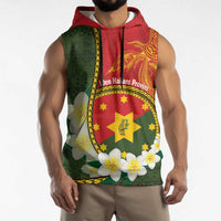Personalised PNG Isten Hailans Provins Sleeveless Hoodie Papua New Guinea Plumeria Melanesian Pattern - Polynesian Pride