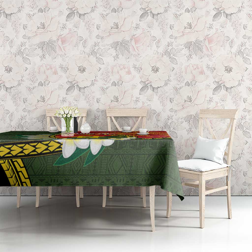 Personalised PNG Isten Hailans Provins Tablecloth Papua New Guinea Plumeria Melanesian Pattern - Polynesian Pride
