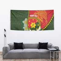 Personalised PNG Isten Hailans Provins Tapestry Papua New Guinea Plumeria Melanesian Pattern - Polynesian Pride