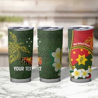 Personalised PNG Isten Hailans Provins Tumbler Cup Papua New Guinea Plumeria Melanesian Pattern - Polynesian Pride