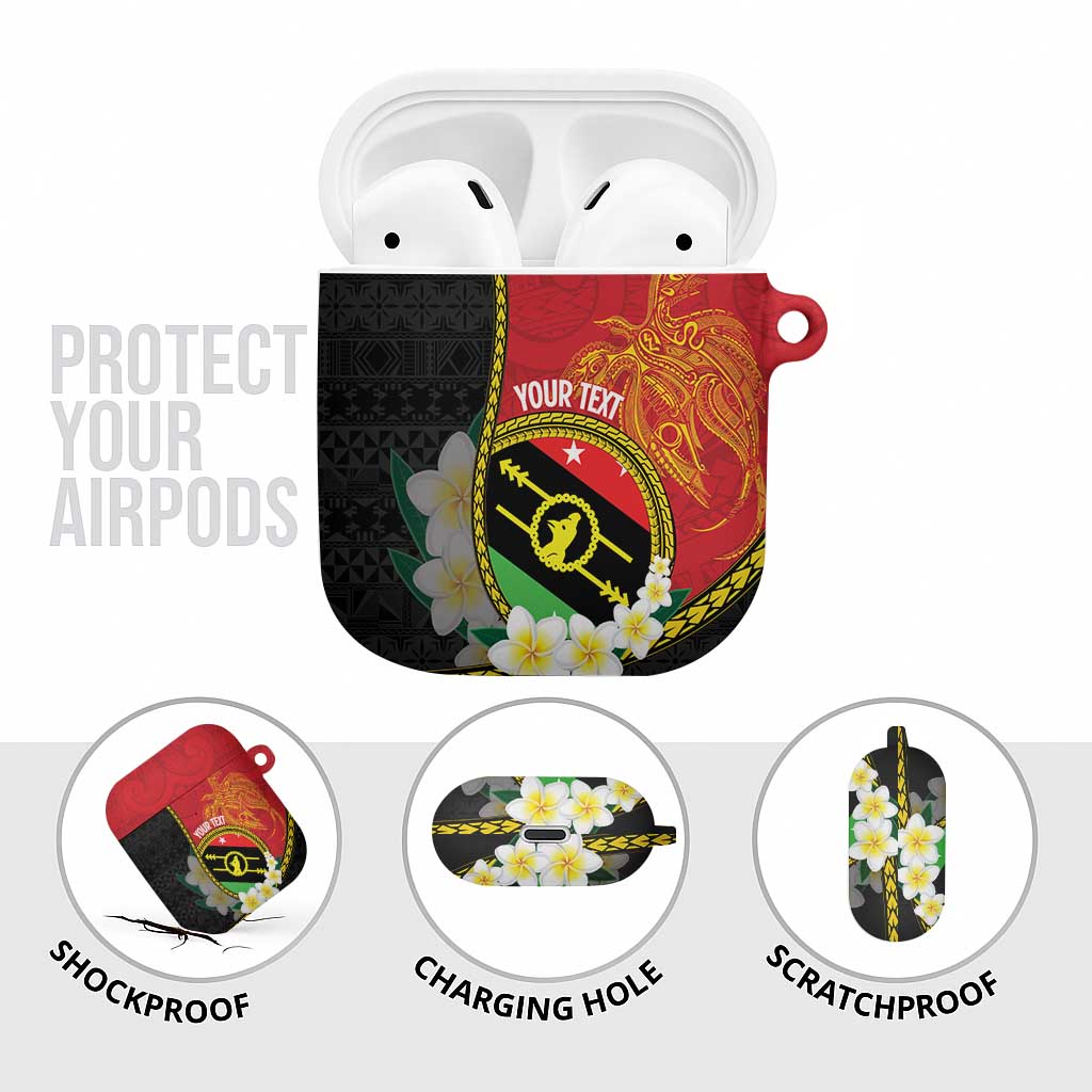 Personalised PNG Sauten Hailans AirPods Case Papua New Guinea Plumeria Melanesian Pattern - Polynesian Pride