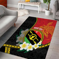 Personalised PNG Sauten Hailans Area Rug Papua New Guinea Plumeria Melanesian Pattern - Polynesian Pride