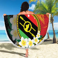 Personalised PNG Sauten Hailans Beach Blanket Papua New Guinea Plumeria Melanesian Pattern - Polynesian Pride