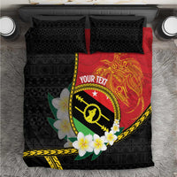Personalised PNG Sauten Hailans Bedding Set Papua New Guinea Plumeria Melanesian Pattern - Polynesian Pride