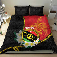 Personalised PNG Sauten Hailans Bedding Set Papua New Guinea Plumeria Melanesian Pattern - Polynesian Pride