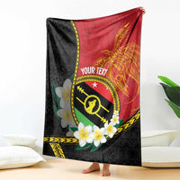 Personalised PNG Sauten Hailans Blanket Papua New Guinea Plumeria Melanesian Pattern - Polynesian Pride