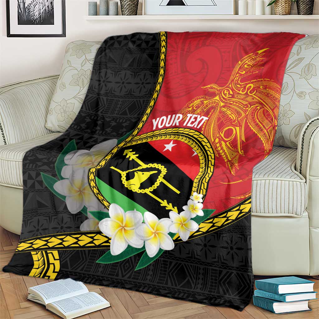 Personalised PNG Sauten Hailans Blanket Papua New Guinea Plumeria Melanesian Pattern - Polynesian Pride