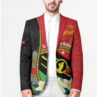 Personalised PNG Sauten Hailans Blazer Papua New Guinea Plumeria Melanesian Pattern - Polynesian Pride