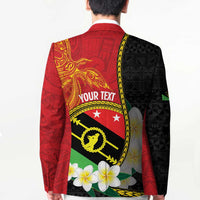 Personalised PNG Sauten Hailans Blazer Papua New Guinea Plumeria Melanesian Pattern - Polynesian Pride