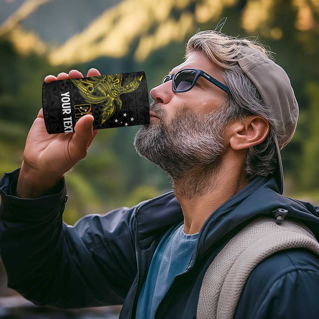 Personalised PNG Sauten Hailans 4 in 1 Can Cooler Tumbler Papua New Guinea Plumeria Melanesian Pattern - Polynesian Pride