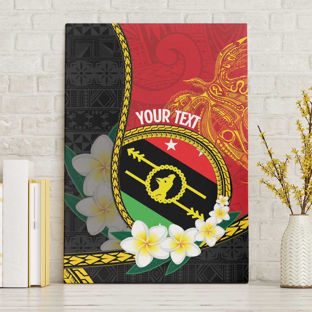 Personalised PNG Sauten Hailans Canvas Wall Art Papua New Guinea Plumeria Melanesian Pattern - Polynesian Pride