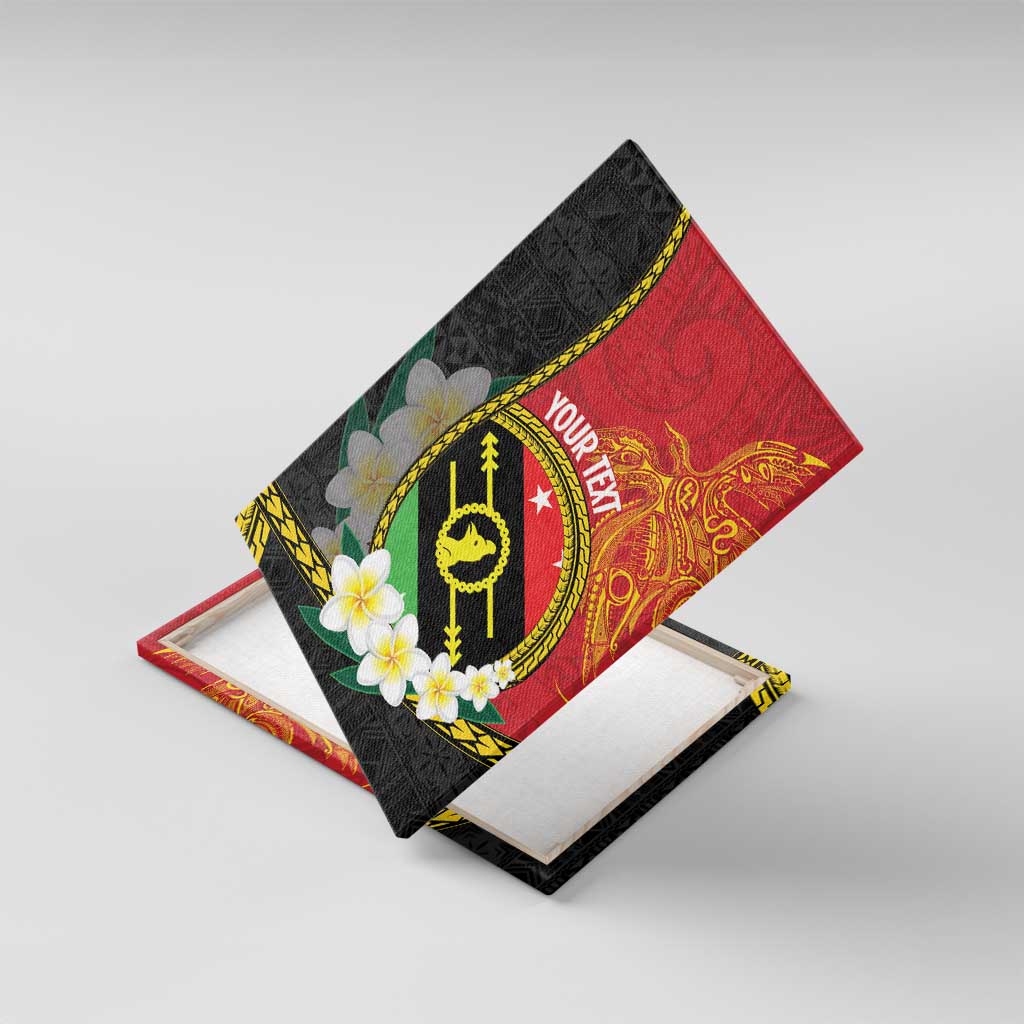 Personalised PNG Sauten Hailans Canvas Wall Art Papua New Guinea Plumeria Melanesian Pattern - Polynesian Pride