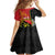 Personalised PNG Sauten Hailans Family Matching Off Shoulder Short Dress and Hawaiian Shirt Papua New Guinea Plumeria Melanesian Pattern - Polynesian Pride