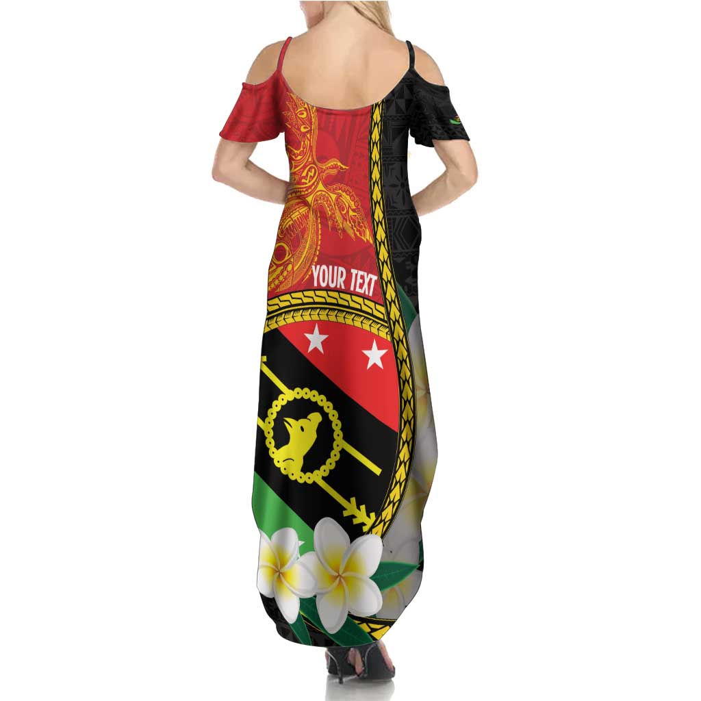 Personalised PNG Sauten Hailans Family Matching Summer Maxi Dress and Hawaiian Shirt Papua New Guinea Plumeria Melanesian Pattern - Polynesian Pride