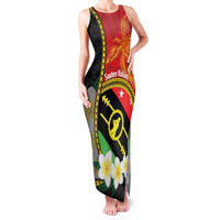 Personalised PNG Sauten Hailans Family Matching Tank Maxi Dress and Hawaiian Shirt Papua New Guinea Plumeria Melanesian Pattern - Polynesian Pride