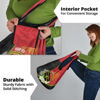 Personalised PNG Sauten Hailans Grocery Bag Papua New Guinea Plumeria Melanesian Pattern - Polynesian Pride