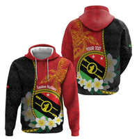 Personalised PNG Sauten Hailans Hoodie Papua New Guinea Plumeria Melanesian Pattern - Polynesian Pride