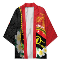 Personalised PNG Sauten Hailans Kimono Papua New Guinea Plumeria Melanesian Pattern - Polynesian Pride