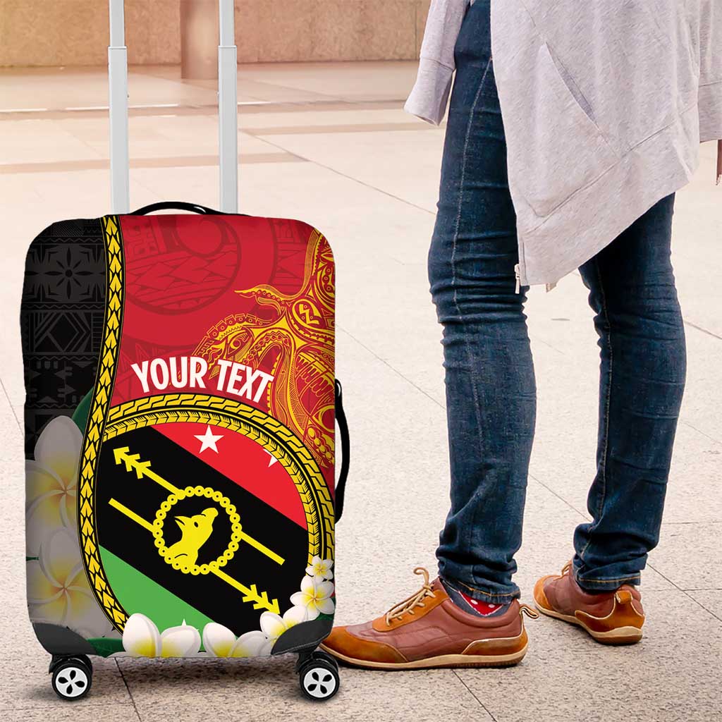 Personalised PNG Sauten Hailans Luggage Cover Papua New Guinea Plumeria Melanesian Pattern - Polynesian Pride