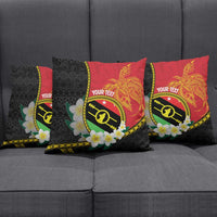 Personalised PNG Sauten Hailans Pillow Cover Papua New Guinea Plumeria Melanesian Pattern - Polynesian Pride