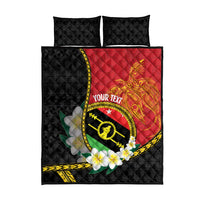 Personalised PNG Sauten Hailans Quilt Bed Set Papua New Guinea Plumeria Melanesian Pattern - Polynesian Pride