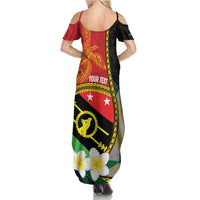 Personalised PNG Sauten Hailans Summer Maxi Dress Papua New Guinea Plumeria Melanesian Pattern - Polynesian Pride