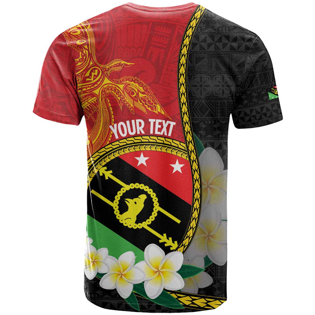 Personalised PNG Sauten Hailans T Shirt Papua New Guinea Plumeria Melanesian Pattern - Polynesian Pride