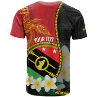 Personalised PNG Sauten Hailans T Shirt Papua New Guinea Plumeria Melanesian Pattern - Polynesian Pride