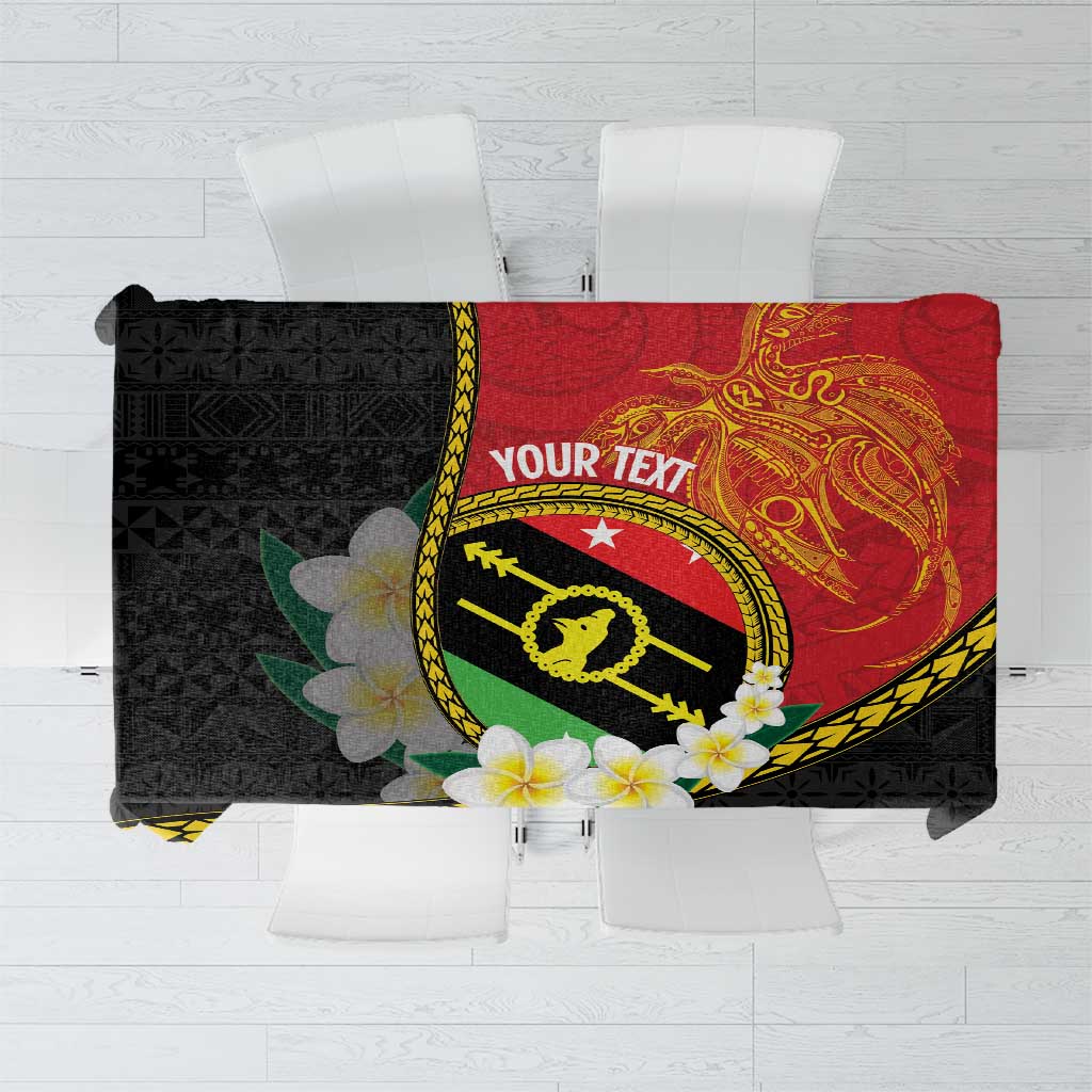 Personalised PNG Sauten Hailans Tablecloth Papua New Guinea Plumeria Melanesian Pattern - Polynesian Pride