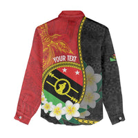 Personalised PNG Sauten Hailans Women Casual Shirt Papua New Guinea Plumeria Melanesian Pattern - Polynesian Pride