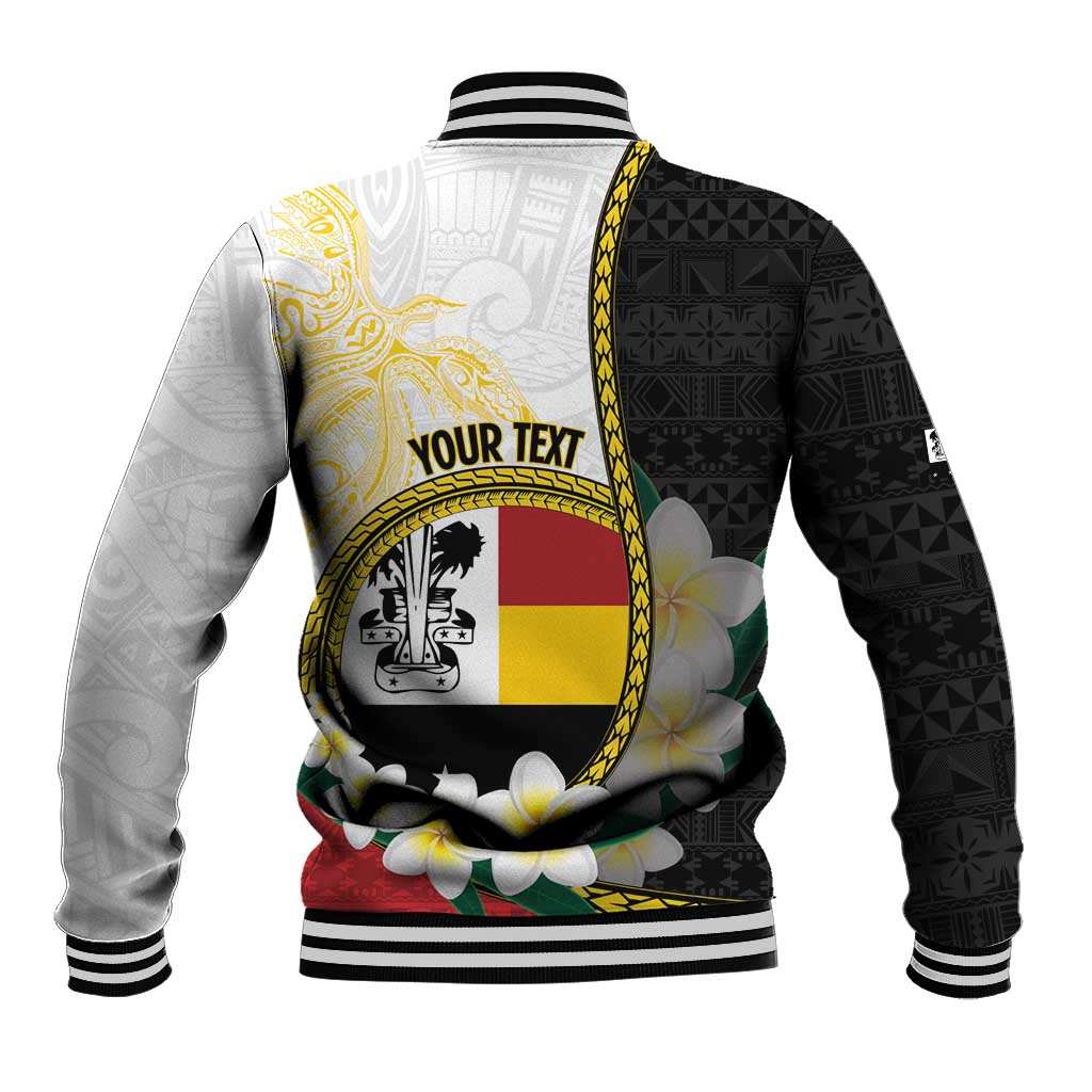 Personalised PNG Madang Provins Baseball Jacket Papua New Guinea Plumeria Melanesian Pattern - Polynesian Pride