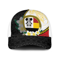 PNG Madang Provins Baseball Net Cap Papua New Guinea Plumeria Melanesian Pattern - Polynesian Pride