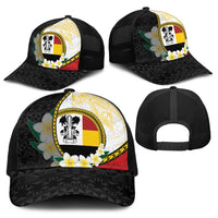 PNG Madang Provins Baseball Net Cap Papua New Guinea Plumeria Melanesian Pattern - Polynesian Pride