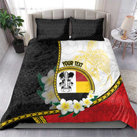 Personalised PNG Madang Provins Bedding Set Papua New Guinea Plumeria Melanesian Pattern - Polynesian Pride