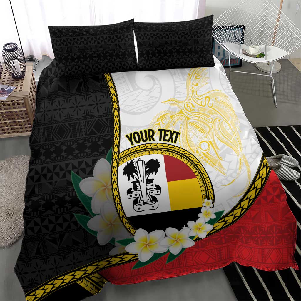 Personalised PNG Madang Provins Bedding Set Papua New Guinea Plumeria Melanesian Pattern - Polynesian Pride