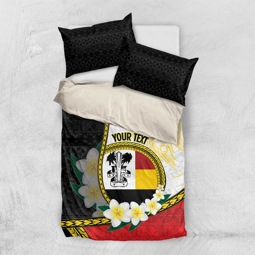 Personalised PNG Madang Provins Bedding Set Papua New Guinea Plumeria Melanesian Pattern - Polynesian Pride