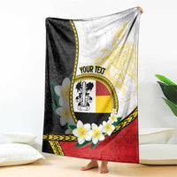 Personalised PNG Madang Provins Blanket Papua New Guinea Plumeria Melanesian Pattern - Polynesian Pride