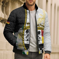 Personalised PNG Madang Provins Bomber Puffer Jacket Papua New Guinea Plumeria Melanesian Pattern - Polynesian Pride