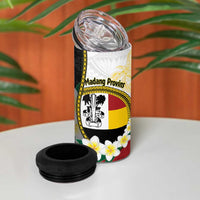 Personalised PNG Madang Provins 4 in 1 Can Cooler Tumbler Papua New Guinea Plumeria Melanesian Pattern - Polynesian Pride