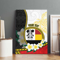 Personalised PNG Madang Provins Canvas Wall Art Papua New Guinea Plumeria Melanesian Pattern - Polynesian Pride